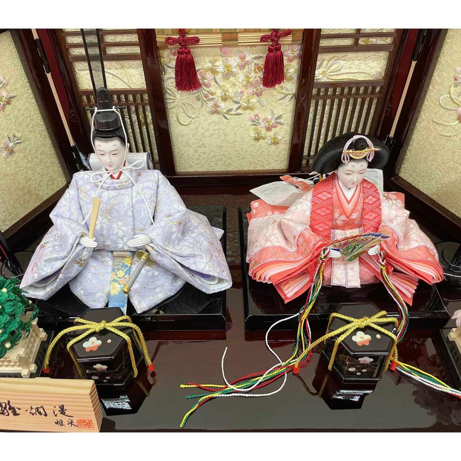 雛人形 お祝い ひな人形 平飾り 親王飾り 2人飾り 二人飾り 芥子 三曲枠桜 おしゃれ かわいい 可愛い モダン ひな祭り 2026 4m11-gt-147_9