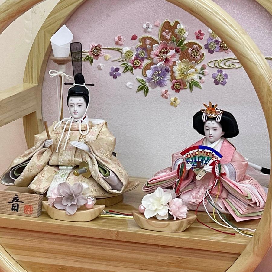 雛人形 コンパクト おしゃれ お祝い ひな人形 ケース飾り 親王飾り 柳 半円型 木目 白 ピンク かわいい 可愛い モダン 2026 4m11-gt-199_9