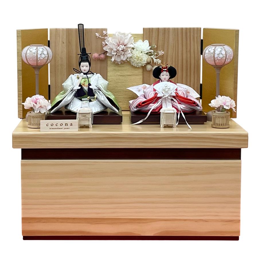 美品⭐お雛様⭐二人親王 コンパクト収納飾り 雛人形 コンパクト おしゃれ お祝い ひな人形 親王 収納飾り 収納箱 2