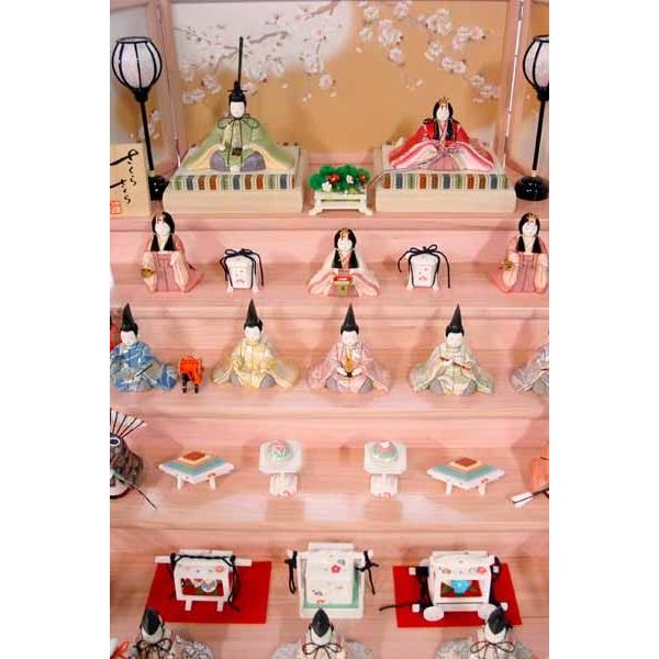 雛人形 コンパクト 木目込み 一秀 ひな人形 十五人飾り 15人 五