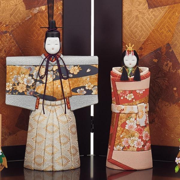 雛人形 コンパクト 木目込み 一秀 ひな人形 親王飾り 立雛 たち雛 平