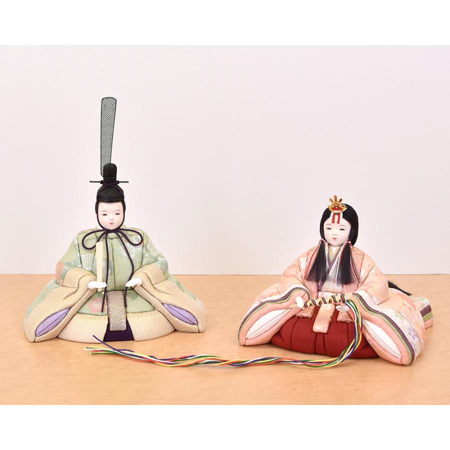 雛人形 コンパクト 木目込み 一秀 親王飾り かわいい シンプル モダン コンパクト ひな人形 平飾り 2人 LED雪洞 2026 a106の画像