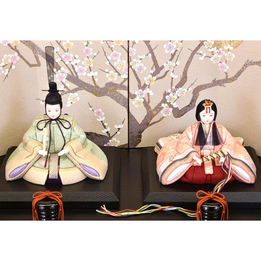雛人形 コンパクト 木目込み 一秀 親王飾り かわいい シンプル モダン コンパクト ひな人形 平飾り 2人 LED雪洞 2026 a106の画像