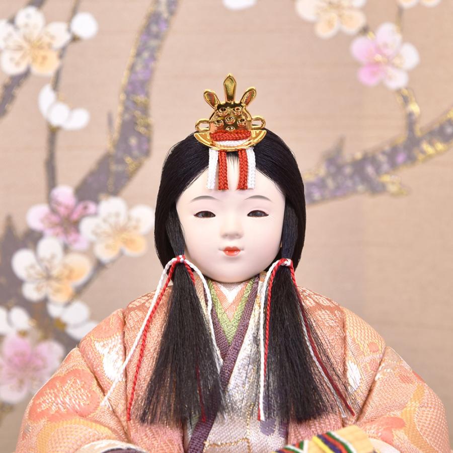 雛人形 コンパクト 木目込み 一秀 親王飾り かわいい シンプル モダン コンパクト ひな人形 平飾り 2人 LED雪洞 2026 a106の画像
