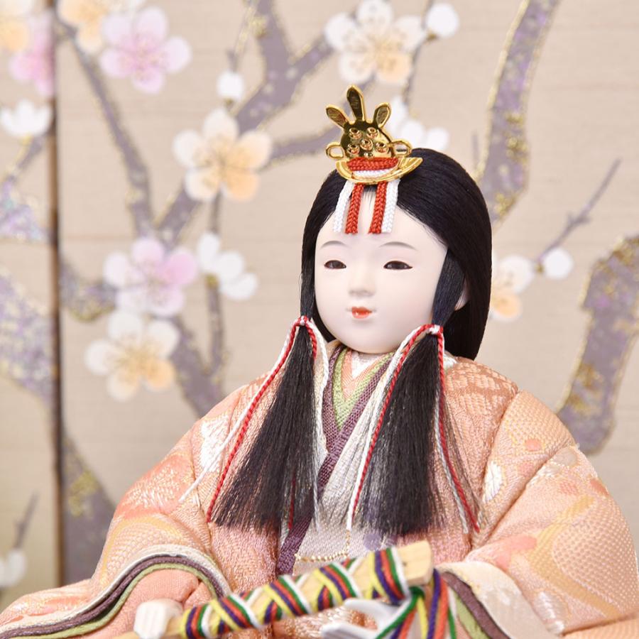 雛人形 コンパクト 木目込み 一秀 親王飾り かわいい シンプル モダン コンパクト ひな人形 平飾り 2人 LED雪洞 2026 a106の画像