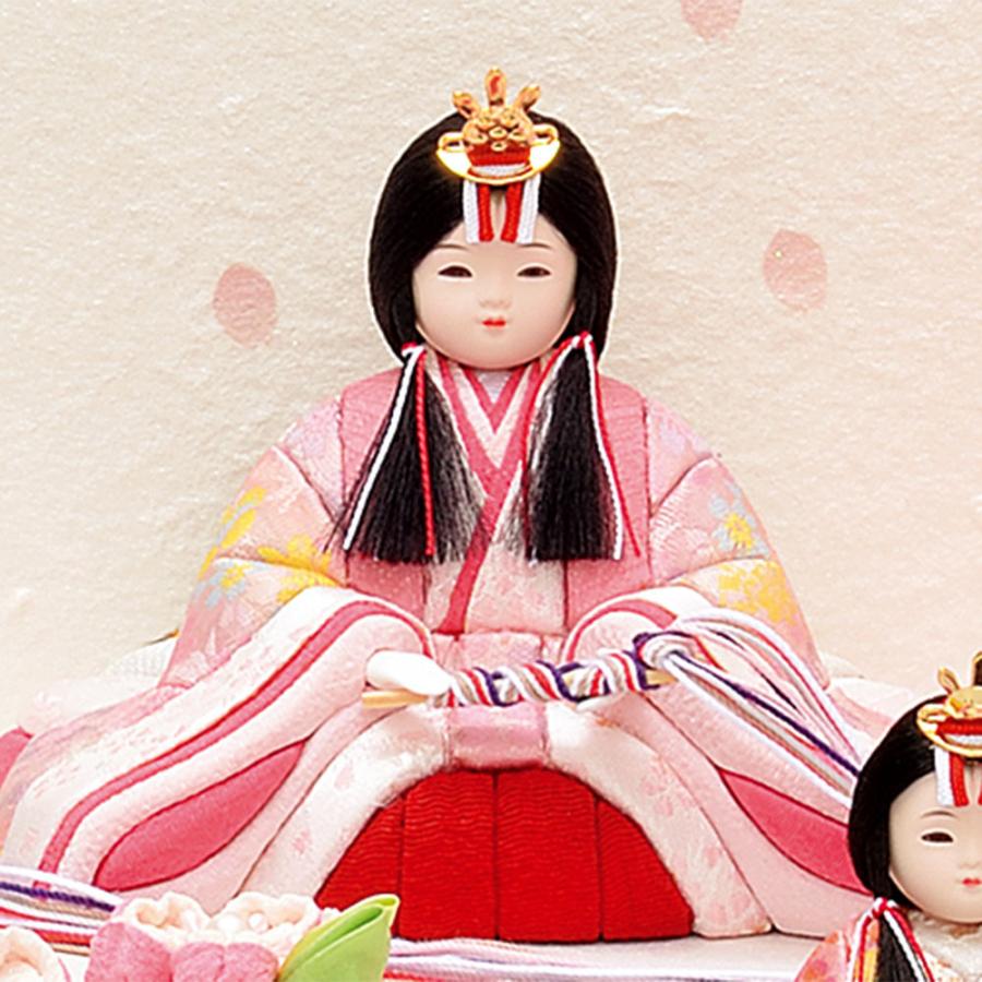 雛人形 コンパクト 木目込み 一秀 ひな人形 五人飾 16号 さくらさくら コードレス雪洞付 かわいい コンパクト ひな人形 ミニ おしゃれ まる顔 2026 26-c-107_5