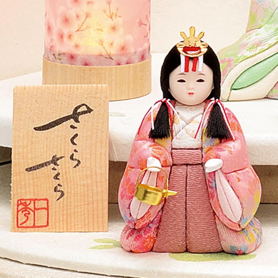 雛人形 コンパクト 木目込み 一秀 ひな人形 五人飾 16号 さくらさくら コードレス雪洞付 かわいい コンパクト ひな人形 ミニ おしゃれ まる顔 2026 26-c-107_8