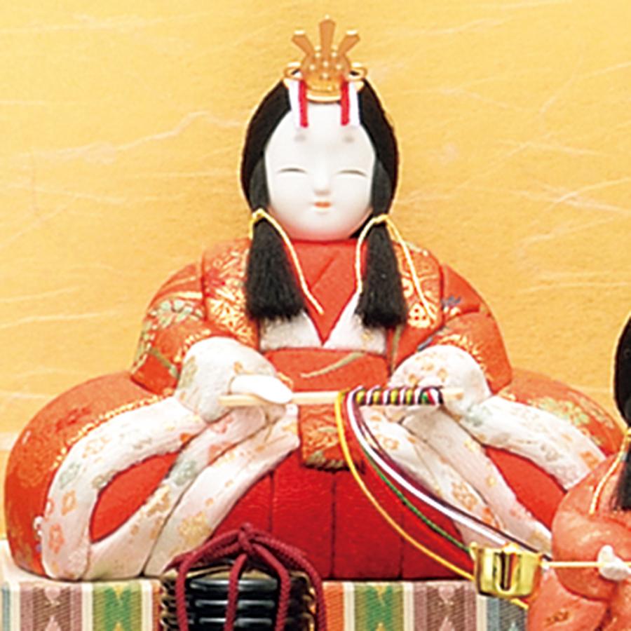 雛人形 コンパクト 木目込み 一秀 ひな人形 十五人飾 平安雛15号 木製