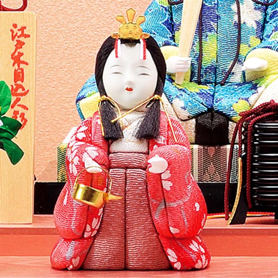 雛人形 コンパクト 木目込み 一秀 ひな人形 五人飾 安土雛14号 ケース  