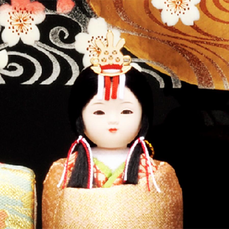 雛人形 お祝い 木目込み 一秀 ひな人形 親王飾り 収納 黒 神雛 0号 かわいい コンパクト お雛様 おしゃれ 可愛い まる顔 2026 25-e-51-5_4