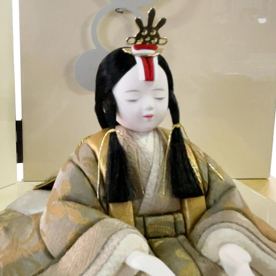 雛人形 お祝い 木目込み 一秀 ひな人形 親王飾 16号 正絹 かわいい コンパクト ミニ お雛様 おしゃれ まる顔 2026 b-12-7_7