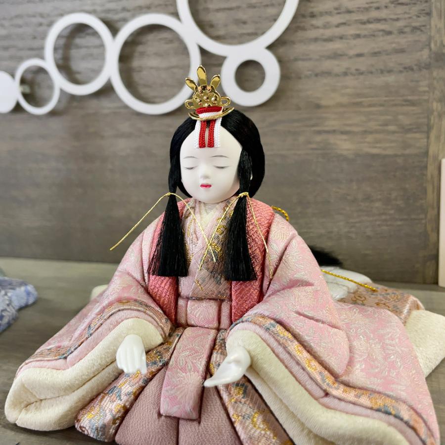 雛人形 お祝い 木目込み 一秀 ひな人形 親王飾 17号 正絹 かわいい