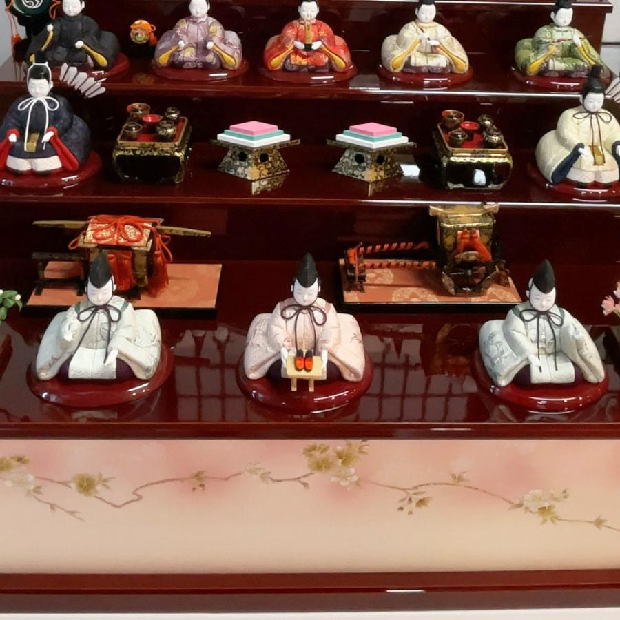 雛人形 お祝い 木目込み 一秀 ひな人形 十五人飾り 平安雛25号 木製五