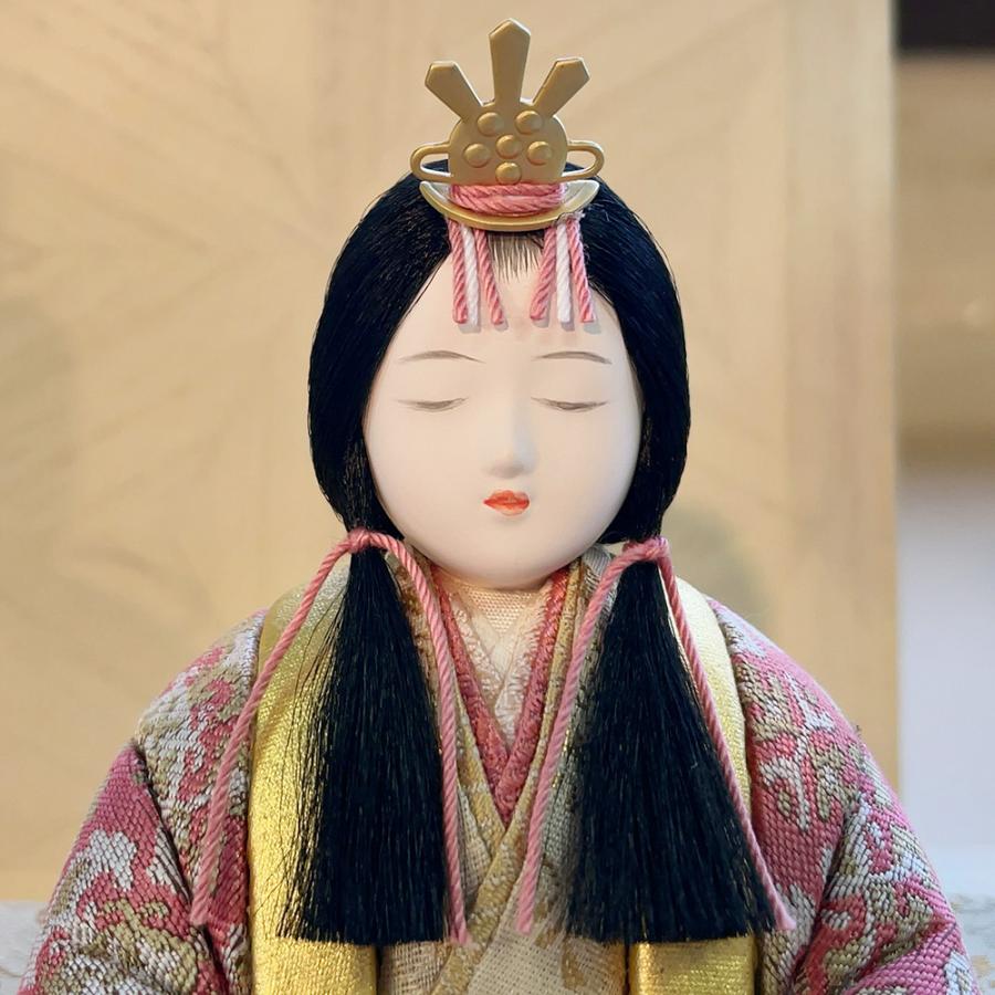 雛人形 お祝い 木目込み 一秀 ひな人形 親王飾 翠香雛 かわいい コンパクト ミニ お雛様 おしゃれ まる顔 2025 h-52-7_4