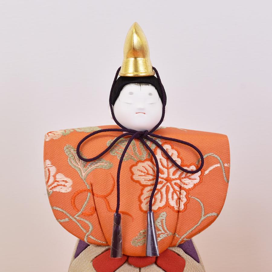 雛人形/ひな人形 幸一光 木目込み 夢 立雛 4100 朱色のバックになり