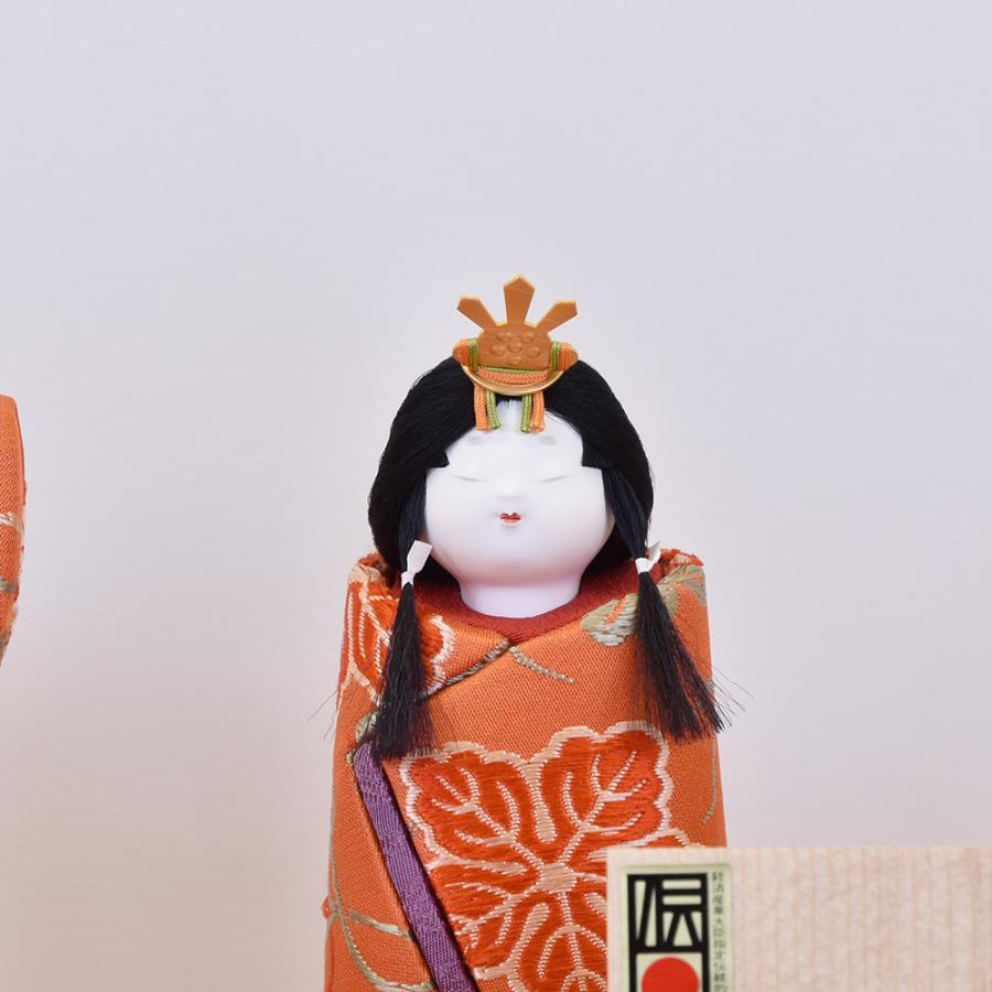 雛人形/ひな人形 幸一光 木目込み 夢 立雛 4100 朱色のバックになり