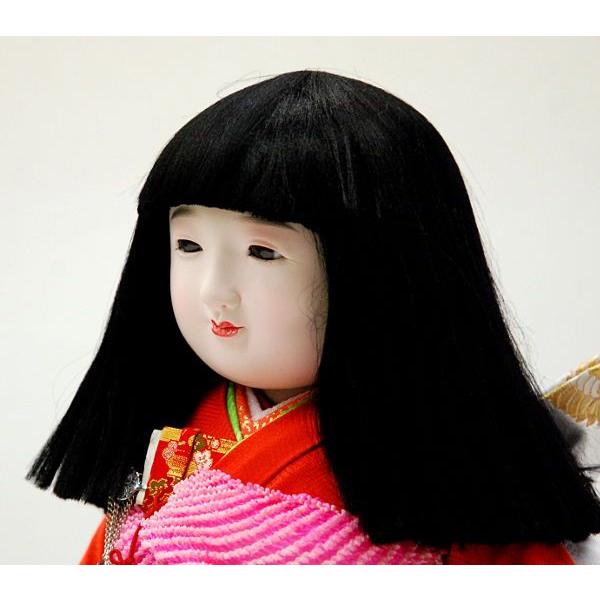 市松人形13号 駒 正絹 刺繍赤 雪輪 女の子 いちまつ人形 : 雛人形-五月