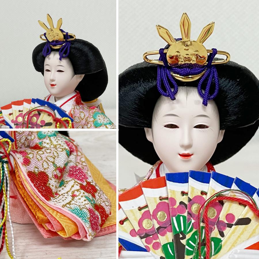雛人形 コンパクト お祝い ひな人形 選べる 親王飾り グレー 赤 ピンク