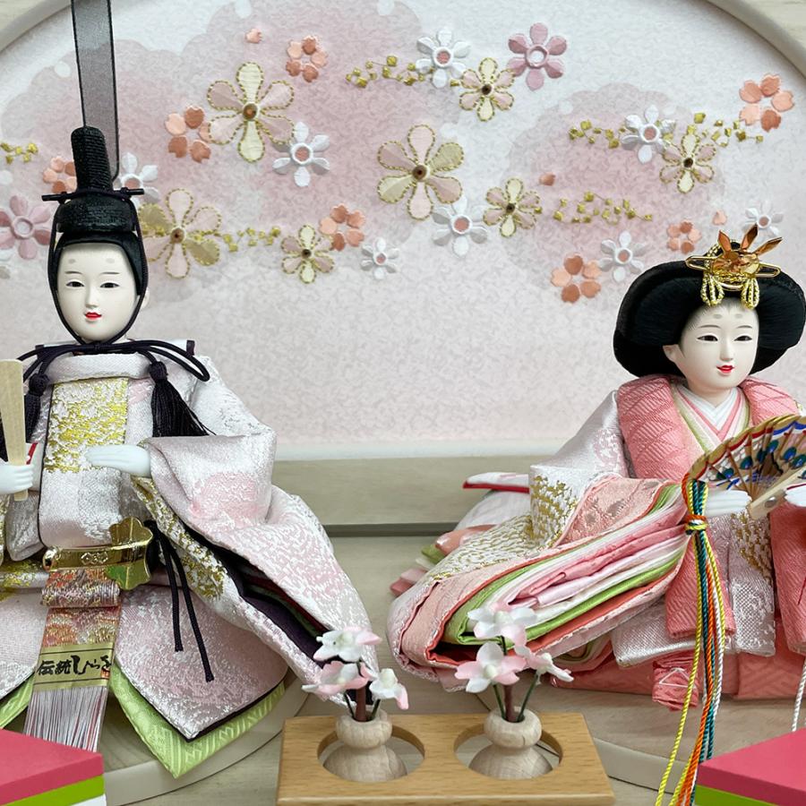 雛人形 コンパクト 収納飾り 初節句 ひな人形 女の子 小さい 白