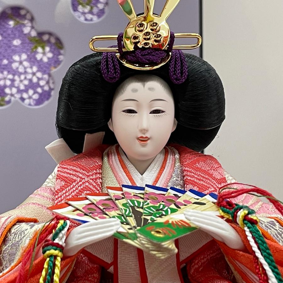 雛人形 コンパクト 白 紫 ひな人形 三段飾り 収納飾り ホワイト