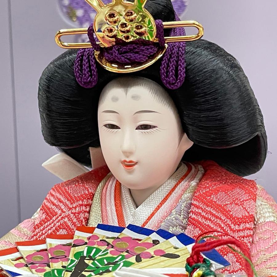 雛人形 コンパクト 白 紫 ひな人形 三段飾り 収納飾り ホワイト