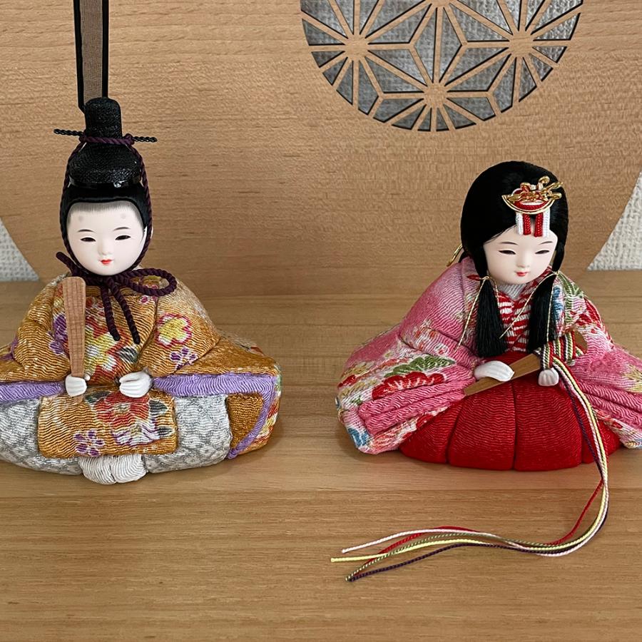 雛人形 コンパクト 木目込み おしゃれ ミニ 可愛い 丸顔 木目