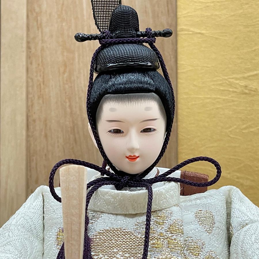 雛人形 コンパクト 白 ピンク ひな人形 三段飾り 金 天然木 ホワイト