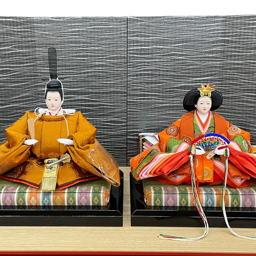 雛人形 コンパクト 親王飾り ミニ 黄呂染 ひな人形 古典飾り 黄櫨