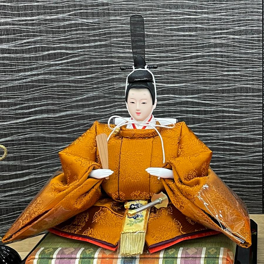 雛人形 コンパクト 親王飾り ミニ 黄呂染 ひな人形 古典飾り 黄櫨