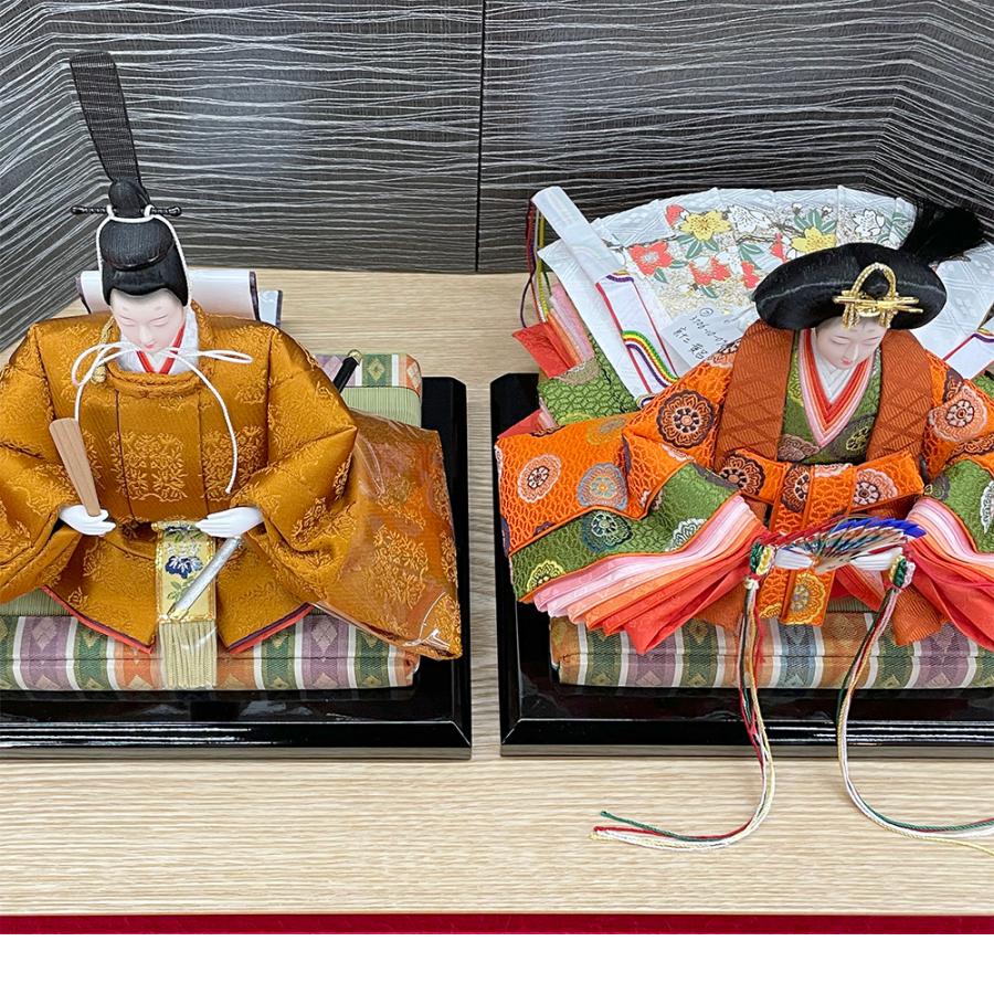 雛人形 コンパクト 親王飾り ミニ 黄呂染 ひな人形 古典飾り 黄櫨