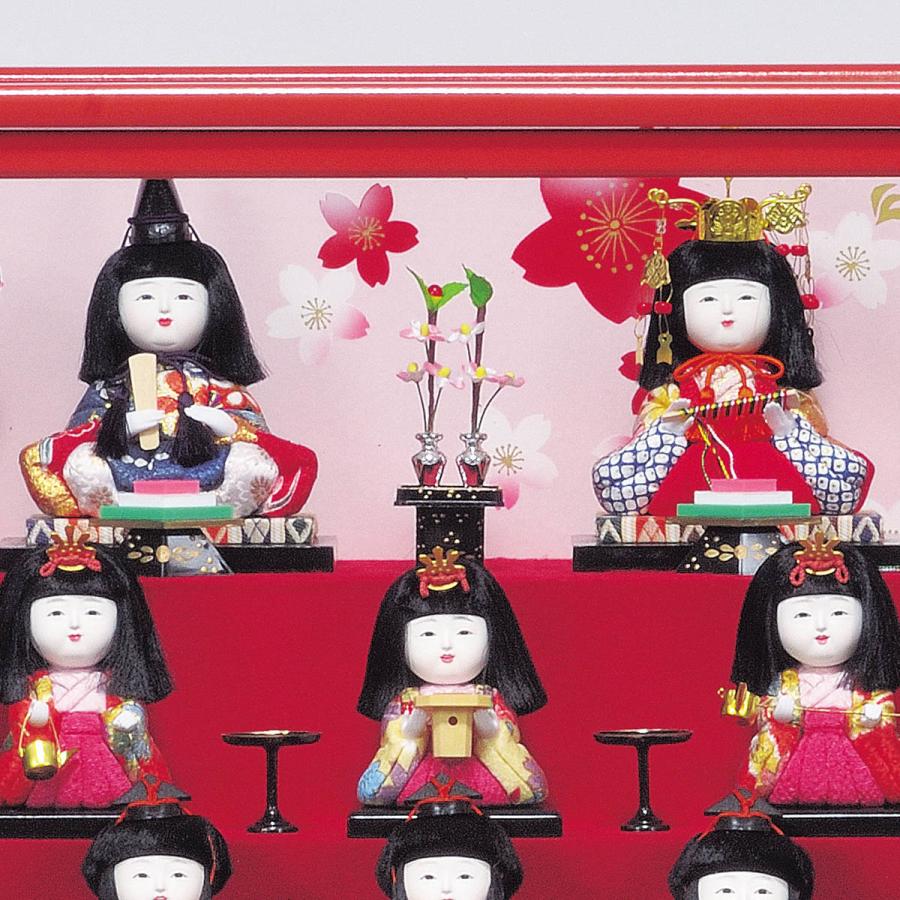 【新品未使用】お雛様 お内裏様 雛人形 ぼんぼり 木目込み人形 雛人形 コンパクト おしゃれ お祝い ひな人形 木目込み 幅49cm ミニ