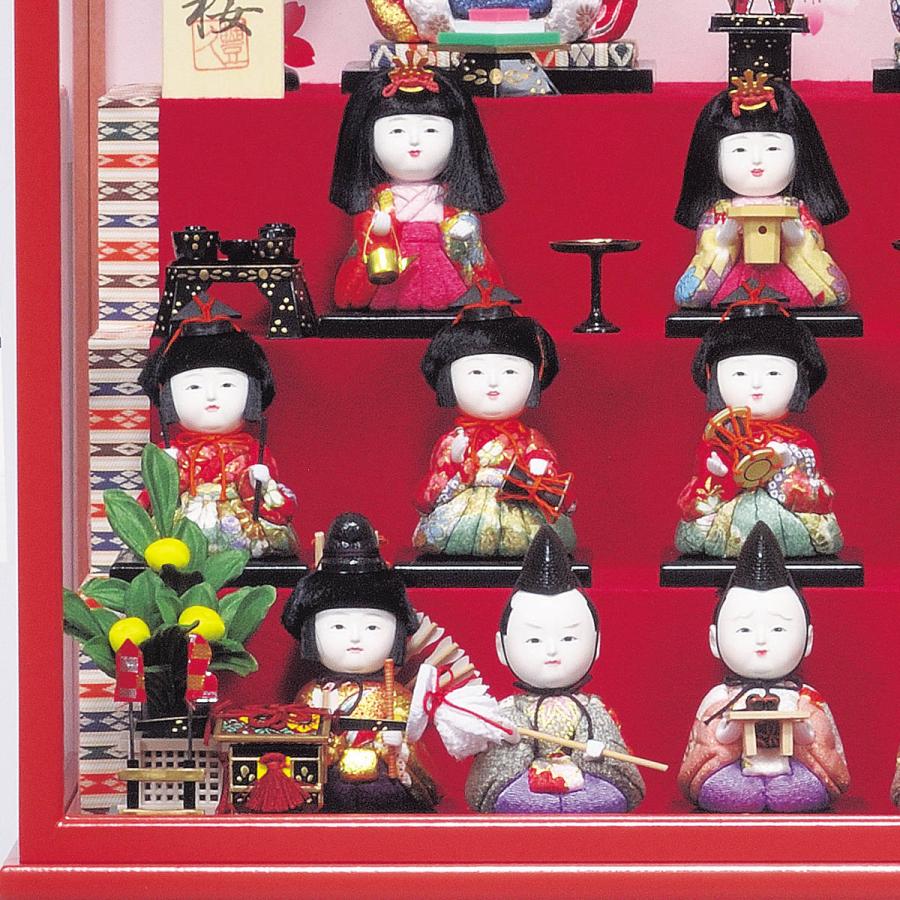 雛人形 コンパクト おしゃれ お祝い ひな人形 木目込み 幅49cm ミニ