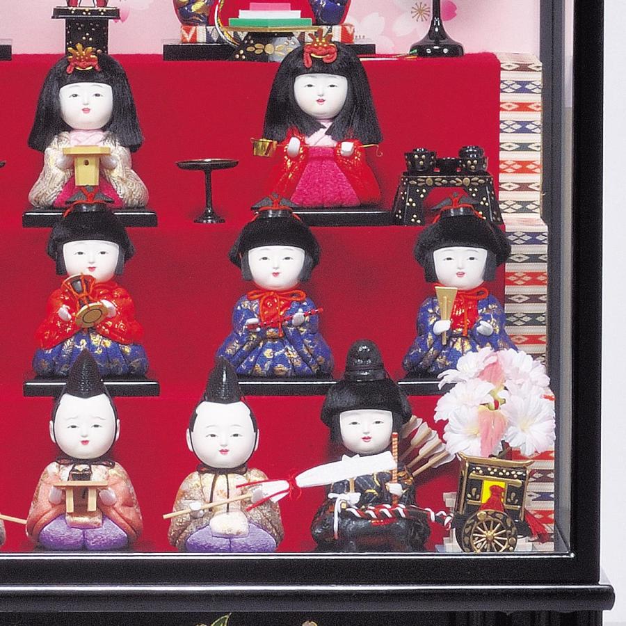 雛人形 コンパクト おしゃれ お祝い ひな人形 木目込み 幅49cm ミニ