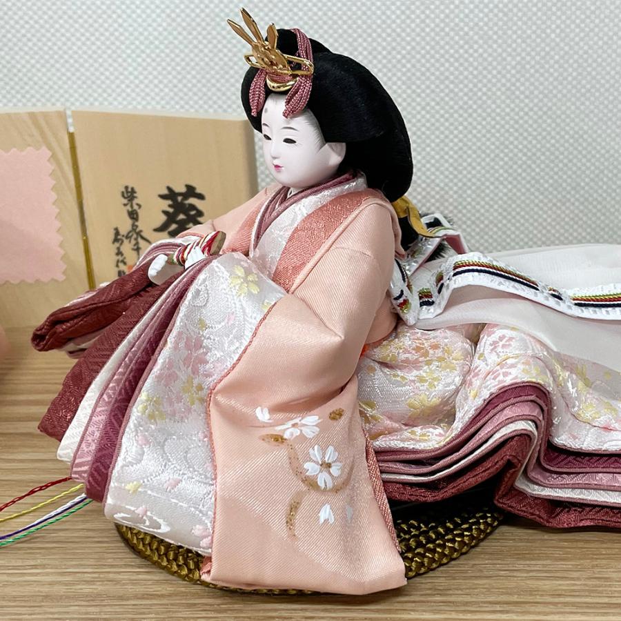 雛人形 ケース入り コンパクト 柴田家千代 アクリル 白木 木目