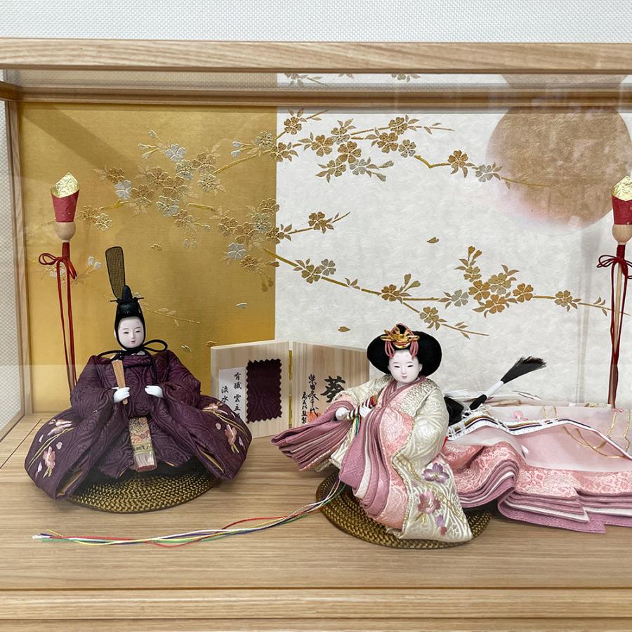 雛人形 ケース入り コンパクト 柴田家千代 アクリル 白木 木目