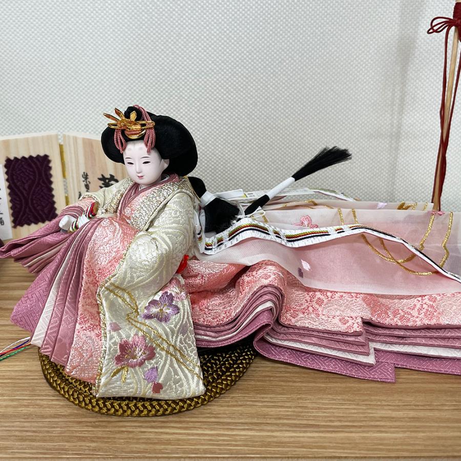 雛人形 ケース入り コンパクト 柴田家千代 アクリル 白木 木目