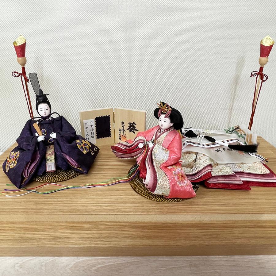 雛人形 ケース入り コンパクト 柴田家千代 アクリル 白木 木目