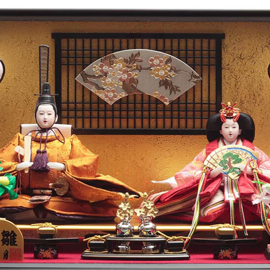 久月 雛人形 ひな人形 お祝い コンパクト 間口59cm ケース入り 親王