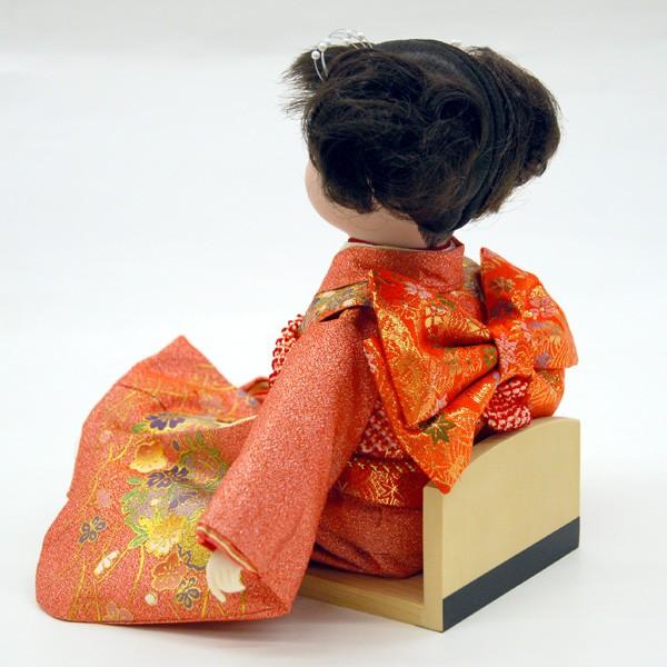 確認用　戦前　市松人形 オレンジ系 着物 約50cmと40cm 市松人形 抱き人形 8号 いちまつ人形 8号m007 : 雛人形-五月