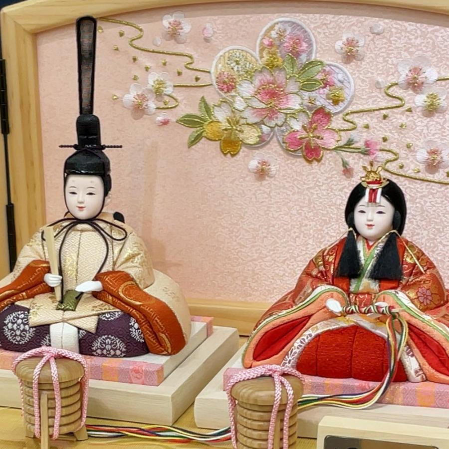 久月 雛人形 おしゃれ 久月作 ほのか親王飾り 彩乃 コンパクト 収納