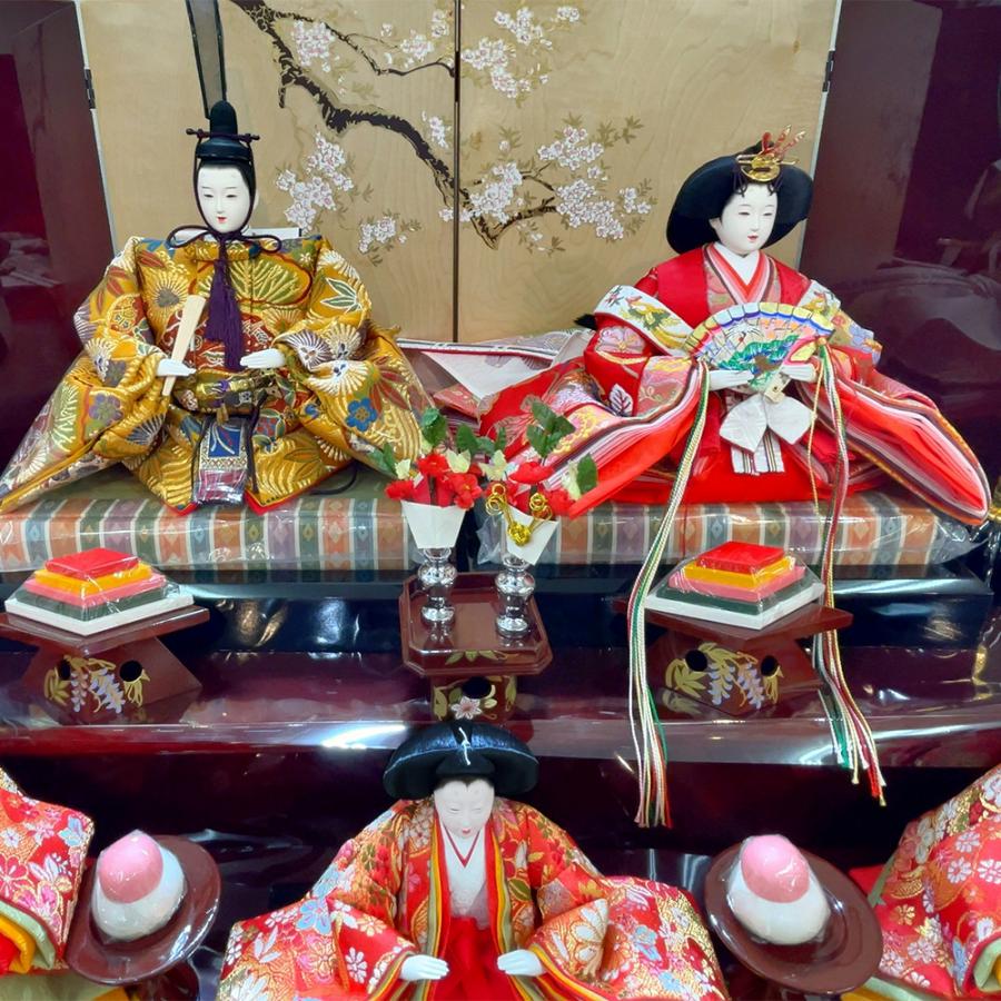 久月 雛人形 ひな人形 お祝い 三段飾り 段飾り 西陣織金襴 秀峰雛 駿河