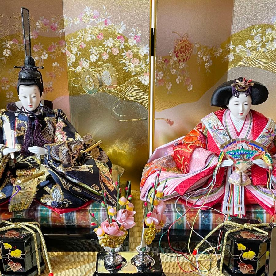 ひな人形収納型2人飾り 雛人形 ひな人形 衣装着二人ケース飾り【P81342】インターネット店だけ