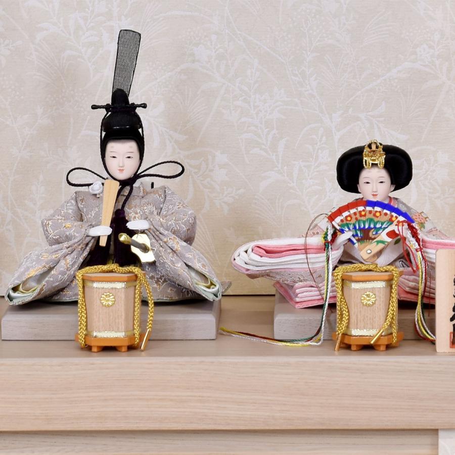 雛人形 久月 ひな人形 収納 コンパクト おしゃれ かわいい グレー ピンク マンション モダン 女の子 ミニ 初節句 木製 くすみ ベージュ 92405-40 親王飾 2026