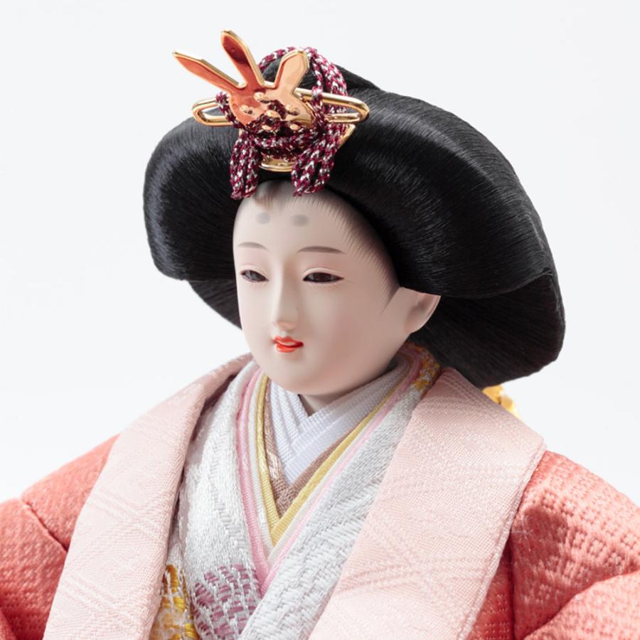 久月 雛人形 ひな人形 お祝い 平飾り 親王飾り 二人飾り ピンク 白