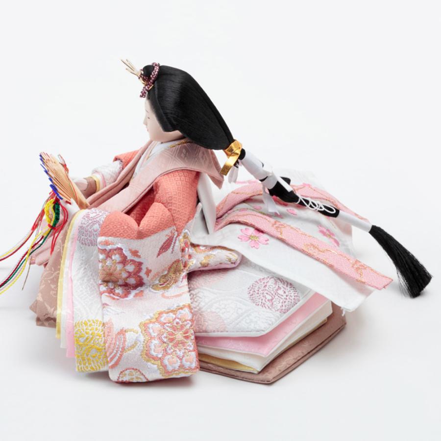 久月 雛人形 ひな人形 お祝い 平飾り 親王飾り 二人飾り ピンク 白