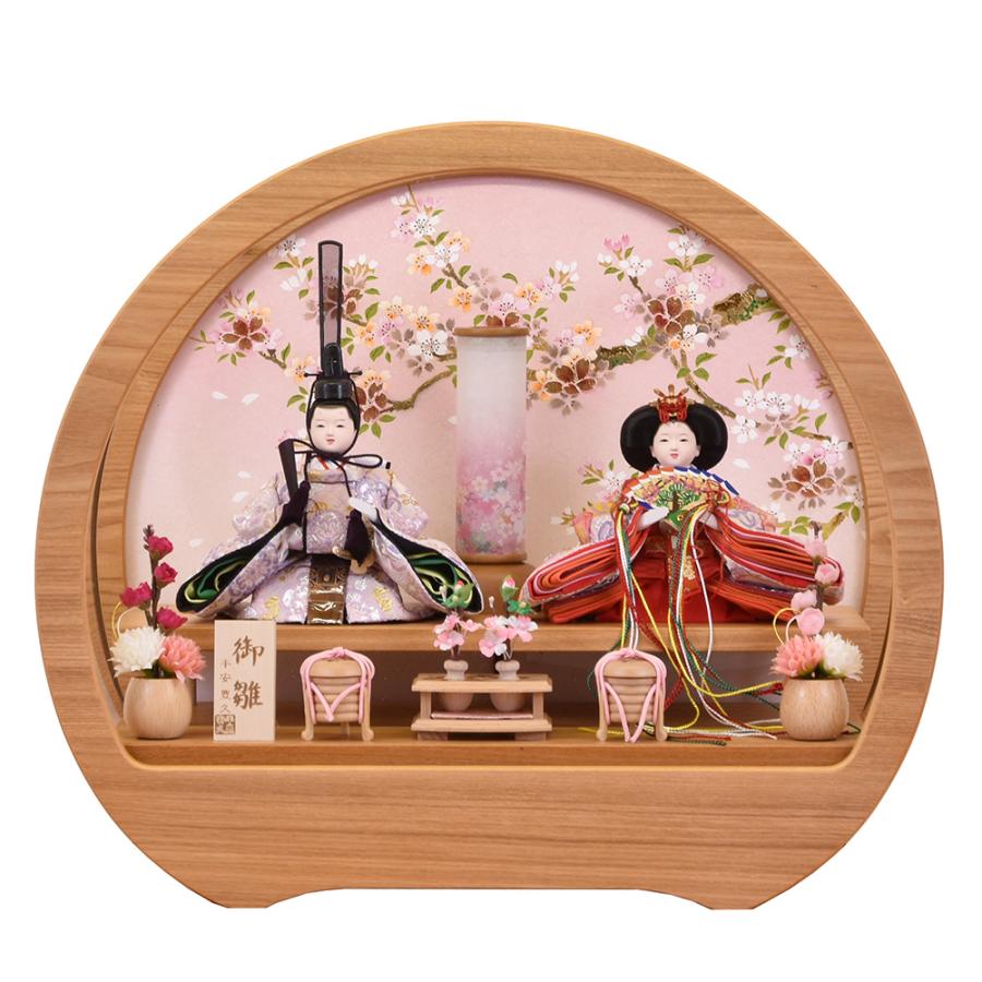 雛人形 ケース入り 丸型 丸 円形 選べる コンパクト ひな人形 アクリル
