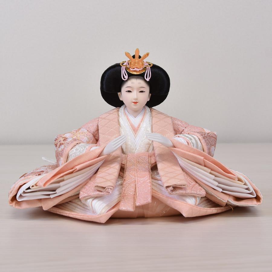 コンパクト　もも色の可愛いお雛様　 雛人形 コンパクト 陶器 小さい 可愛い/ 釉彩うるみ雛(桃色