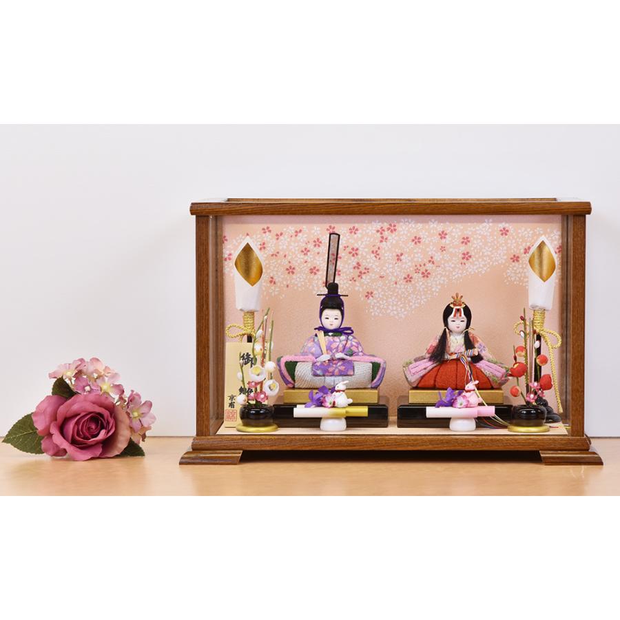 雛人形 選べる 3種類 ピンク 黒 茶 可愛い 丸い顔 ケース飾り 外して