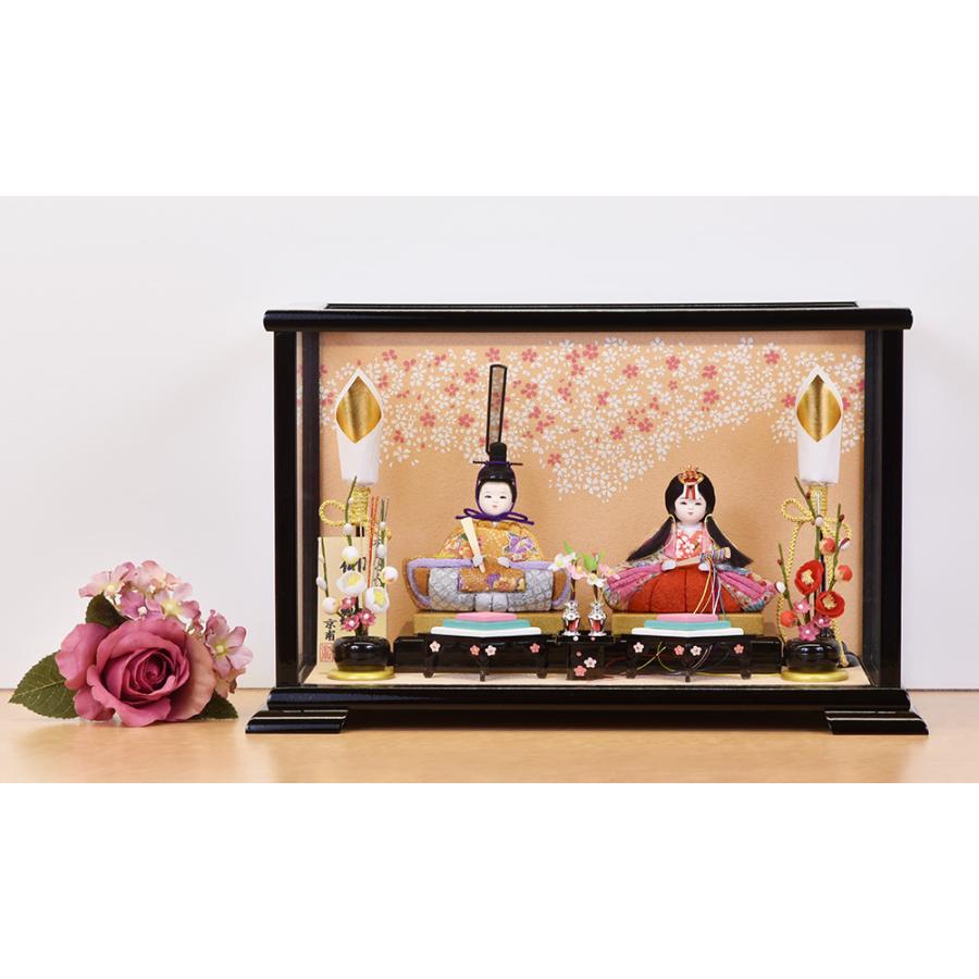 雛人形 選べる 3種類 ピンク 黒 茶 可愛い 丸い顔 ケース飾り 外して