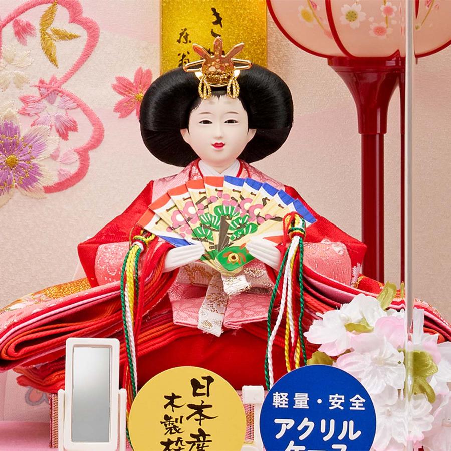 雛人形 コンパクト ミニ 選べる ケース飾り 六角Wオーク 刺?バック